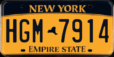 NY license plate HGM7914