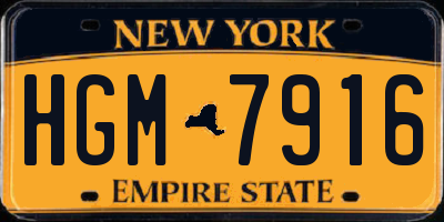 NY license plate HGM7916