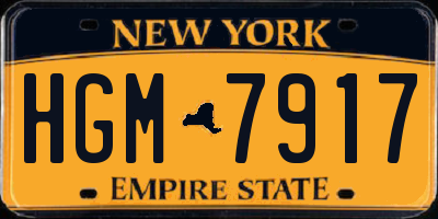 NY license plate HGM7917