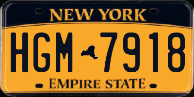 NY license plate HGM7918