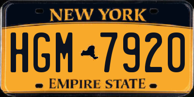 NY license plate HGM7920