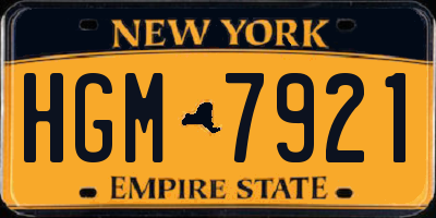 NY license plate HGM7921