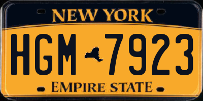 NY license plate HGM7923