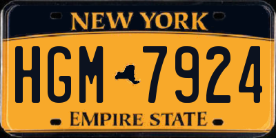 NY license plate HGM7924