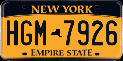 NY license plate HGM7926