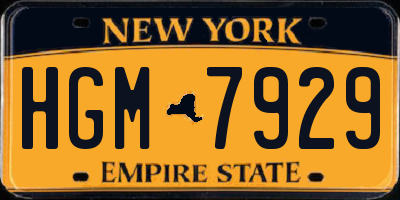 NY license plate HGM7929