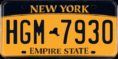 NY license plate HGM7930