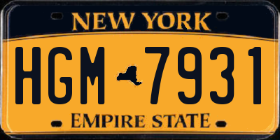 NY license plate HGM7931