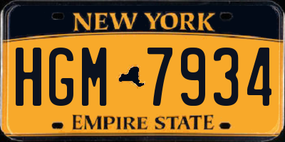 NY license plate HGM7934