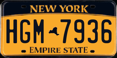 NY license plate HGM7936