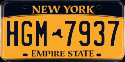 NY license plate HGM7937