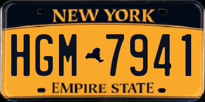 NY license plate HGM7941