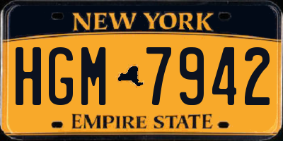 NY license plate HGM7942