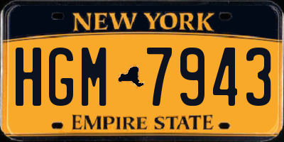 NY license plate HGM7943