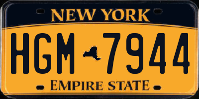 NY license plate HGM7944