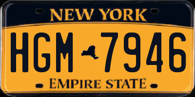 NY license plate HGM7946