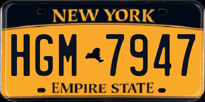 NY license plate HGM7947