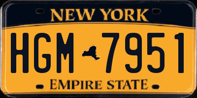 NY license plate HGM7951