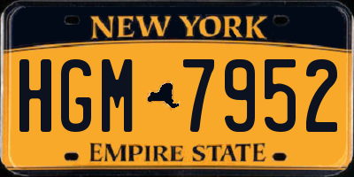 NY license plate HGM7952