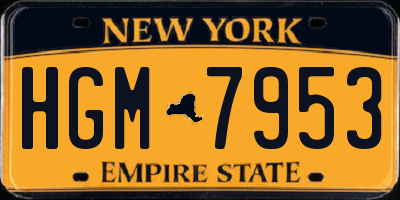 NY license plate HGM7953