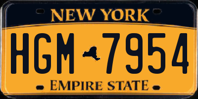 NY license plate HGM7954