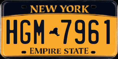 NY license plate HGM7961