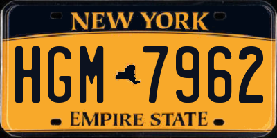 NY license plate HGM7962