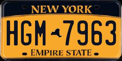 NY license plate HGM7963