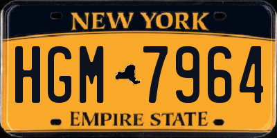 NY license plate HGM7964