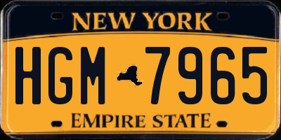 NY license plate HGM7965