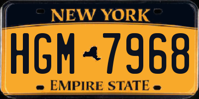 NY license plate HGM7968