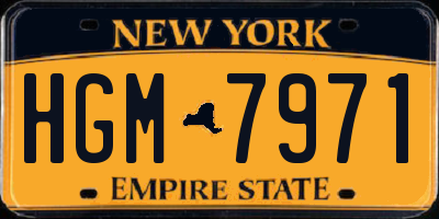 NY license plate HGM7971