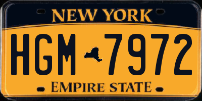 NY license plate HGM7972