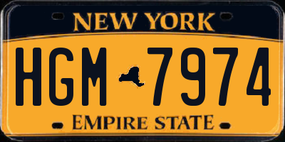 NY license plate HGM7974