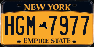 NY license plate HGM7977