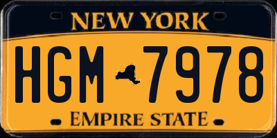 NY license plate HGM7978