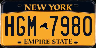 NY license plate HGM7980