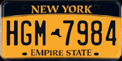 NY license plate HGM7984