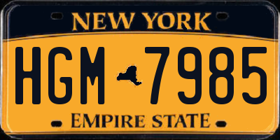 NY license plate HGM7985