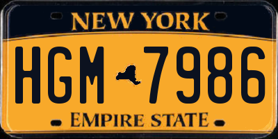 NY license plate HGM7986