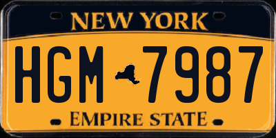 NY license plate HGM7987