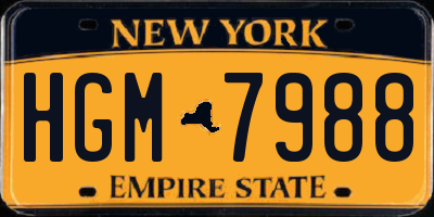 NY license plate HGM7988