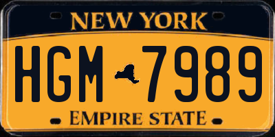 NY license plate HGM7989