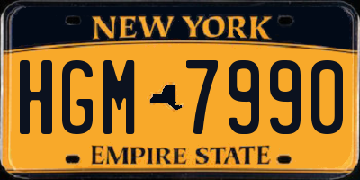 NY license plate HGM7990