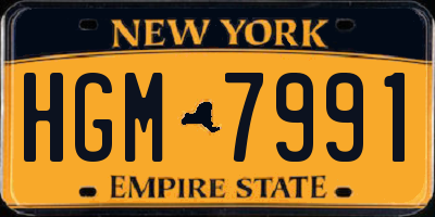 NY license plate HGM7991