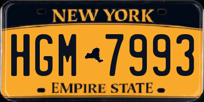 NY license plate HGM7993