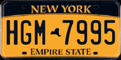 NY license plate HGM7995