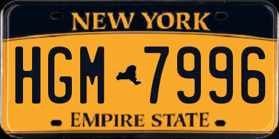 NY license plate HGM7996