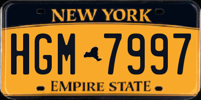 NY license plate HGM7997