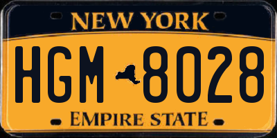 NY license plate HGM8028